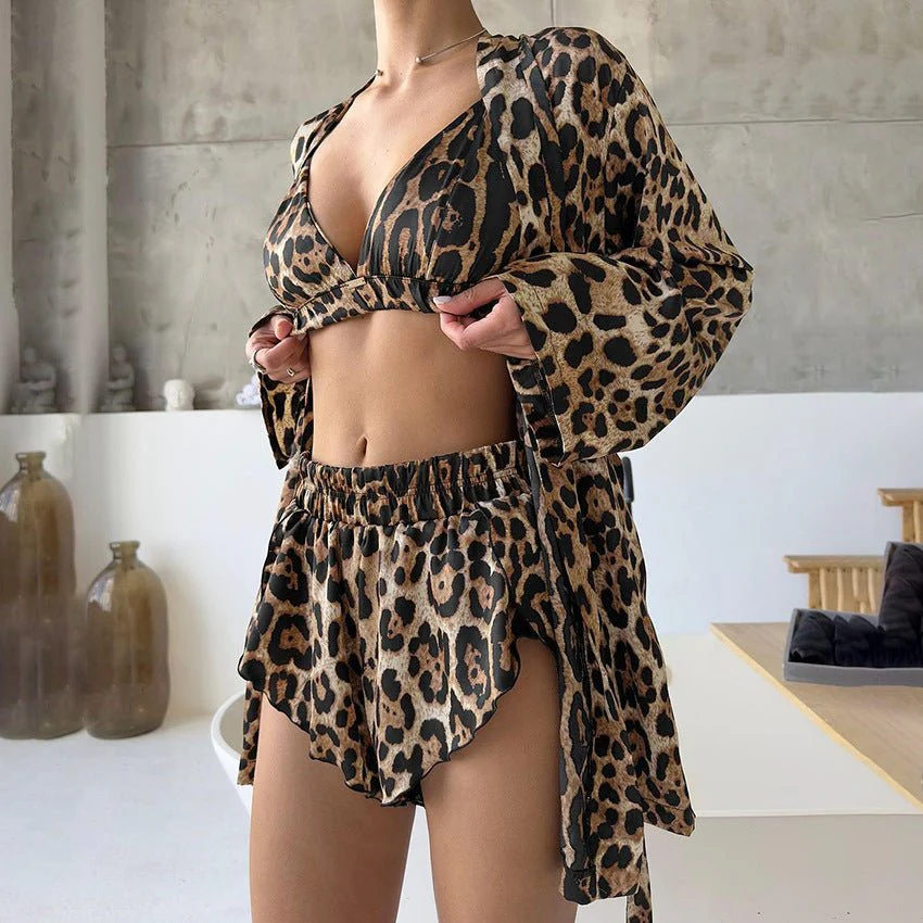 The Leopard Luxe | Leopard Print Three-Piece Lounge Set FD