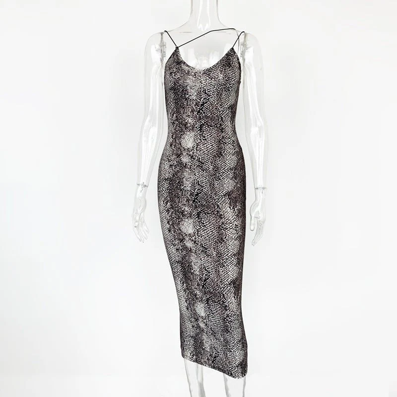 The Leopard Temptation | Women's Backless Leopard Print Suspender Maxi Dress - Image 5