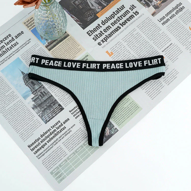 The Letter Tease | Women's Low-Rise Letter-Strap Thong Panties - Image 3