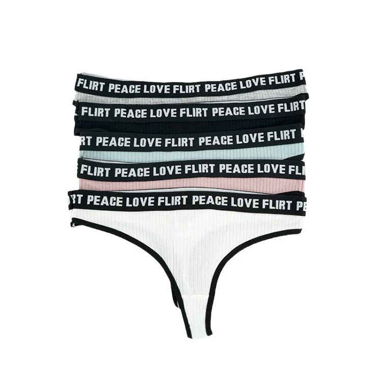 The Letter Tease | Women's Low-Rise Letter-Strap Thong Panties - Image 5