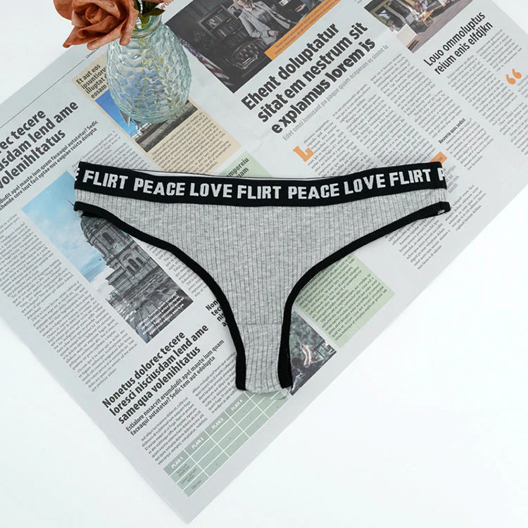 The Letter Tease | Women's Low-Rise Letter-Strap Thong Panties - Image 7
