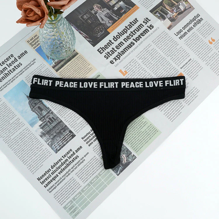 The Letter Tease | Women's Low-Rise Letter-Strap Thong Panties - Image 8