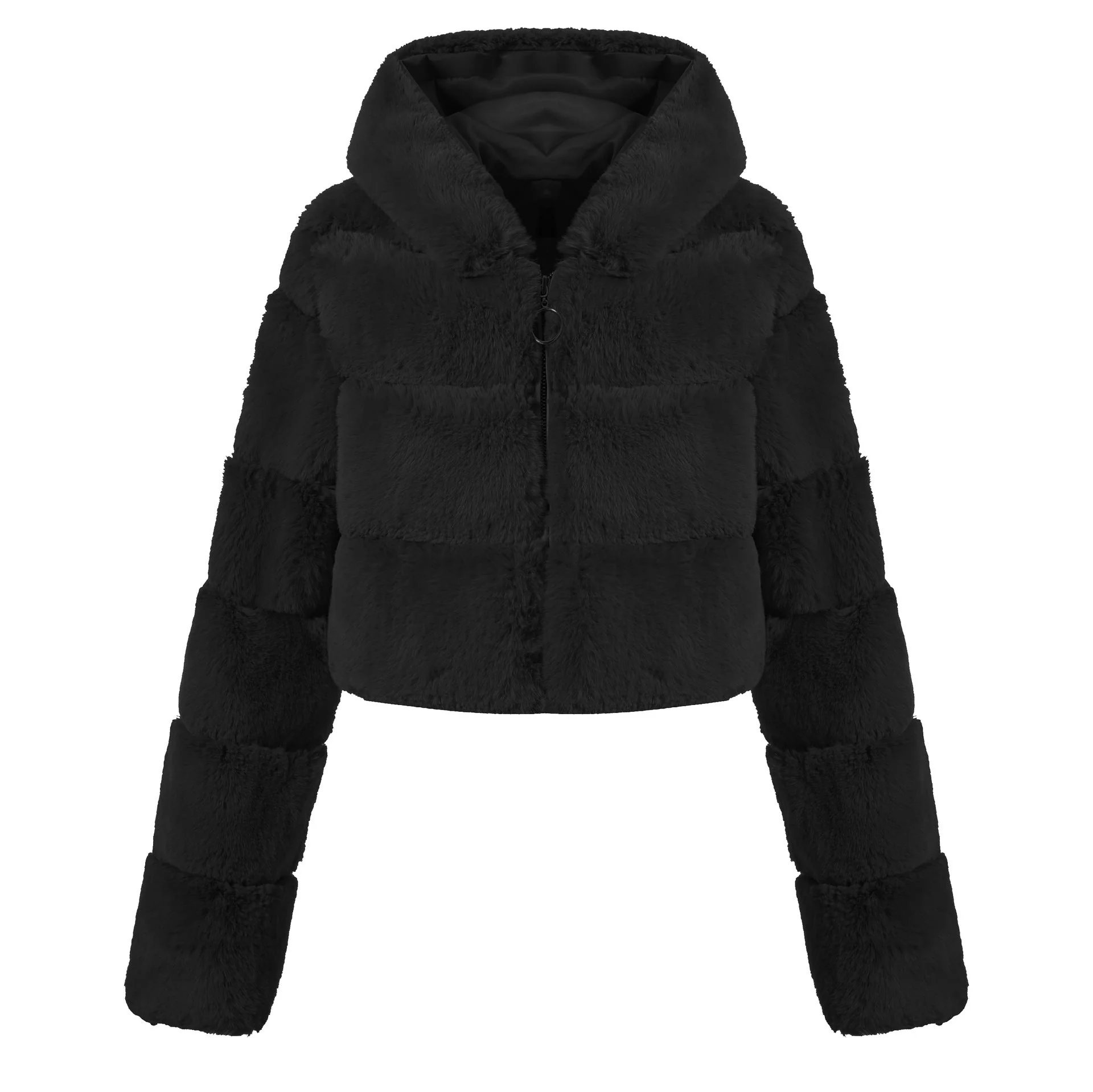 The Luxe Whisper | Women's Short Faux Fur Crop Jacket FD - Image 10