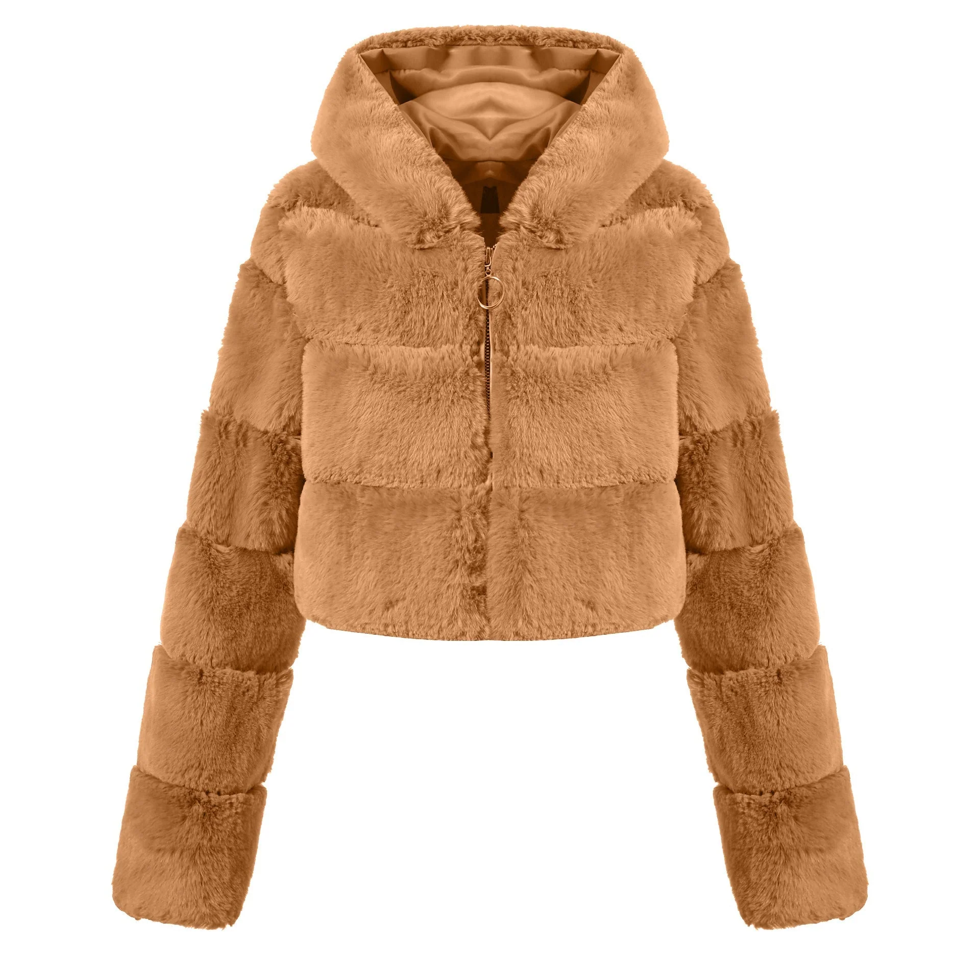 The Luxe Whisper | Women's Short Faux Fur Crop Jacket FD - Image 11