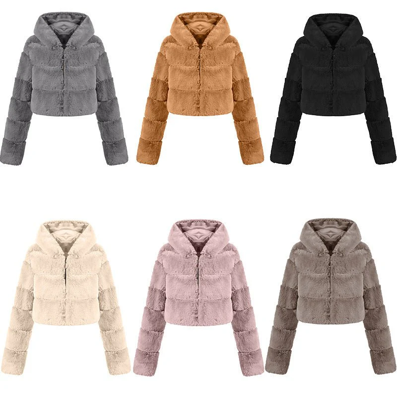 The Luxe Whisper | Women's Short Faux Fur Crop Jacket FD - Image 14