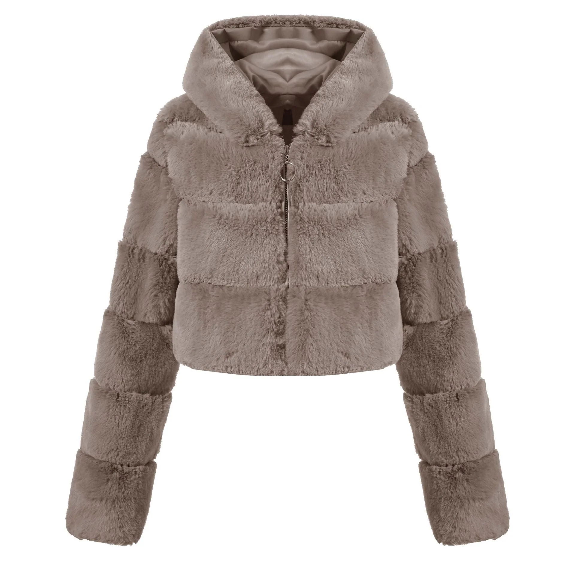 The Luxe Whisper | Women's Short Faux Fur Crop Jacket FD - Image 7