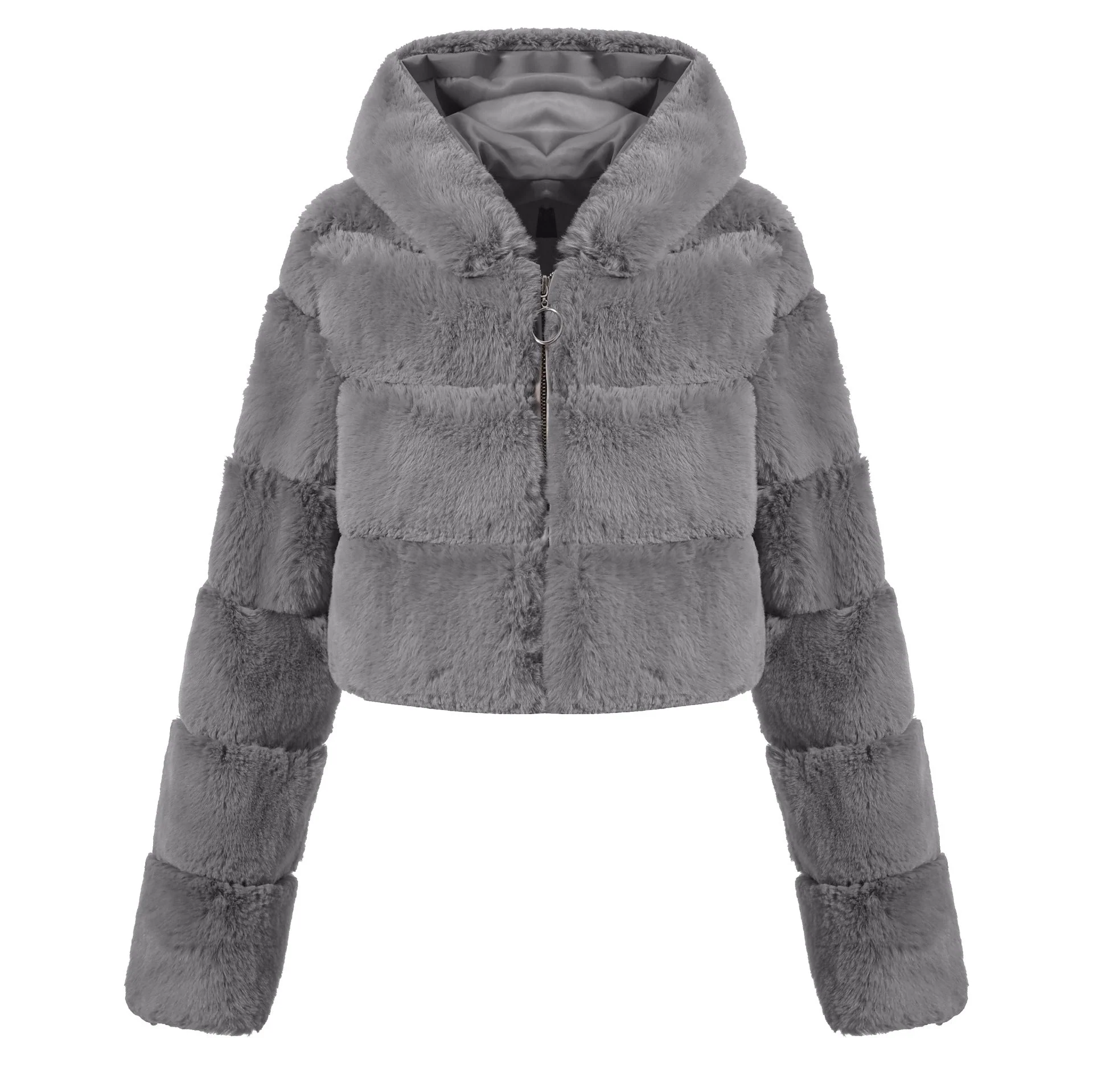 The Luxe Whisper | Women's Short Faux Fur Crop Jacket FD - Image 9