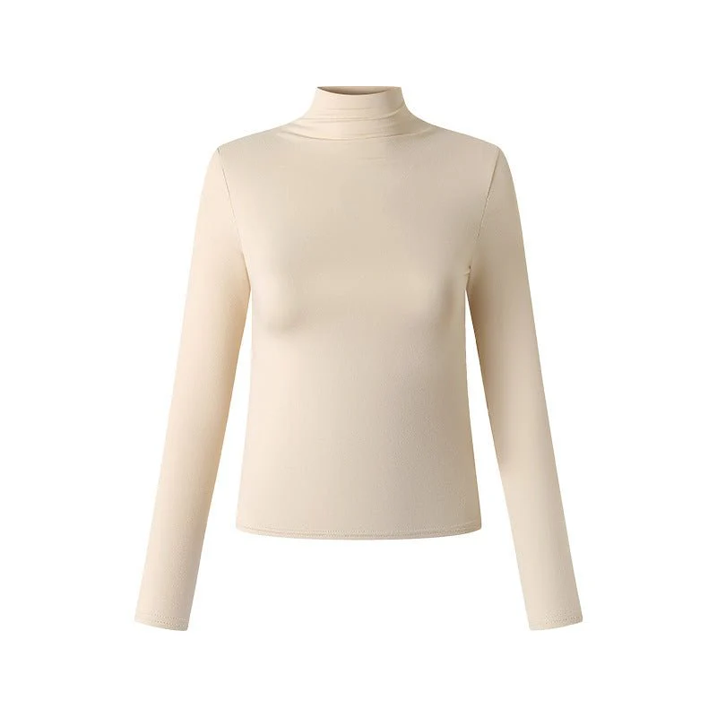 The Masked Elegance | Solid Color Semi-Turtleneck Built-In Mask Knit Top FD - Image 5