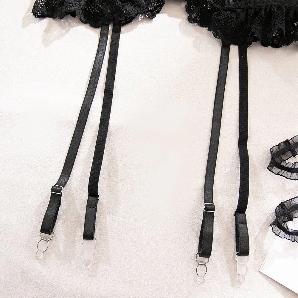 The Midnight Aura | High-Waist Sheer Lace & Mesh 2-Piece Set - Image 10