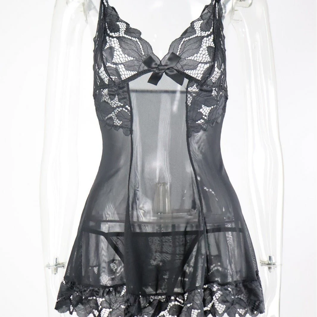 The Midnight Ember | Sheer Mesh Lace Nightgown (FD) - Image 5