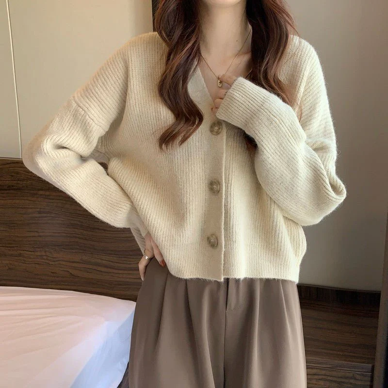 The Minimalist Cashmere | Solid Color V-Neck Multi-Buckle Knit Cardigan - Image 2