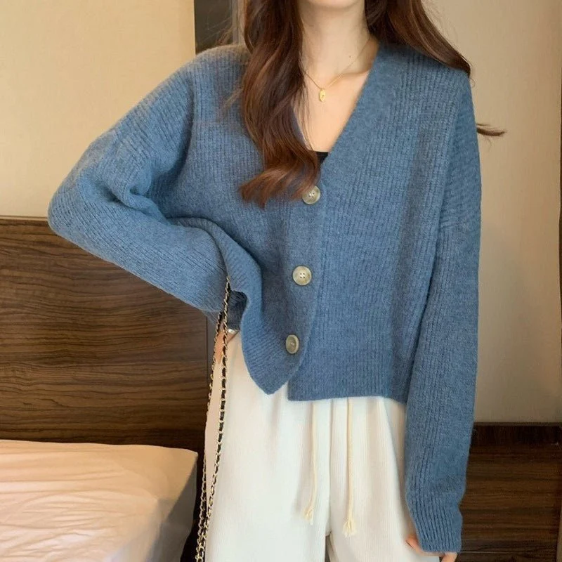 The Minimalist Cashmere | Solid Color V-Neck Multi-Buckle Knit Cardigan - Image 3