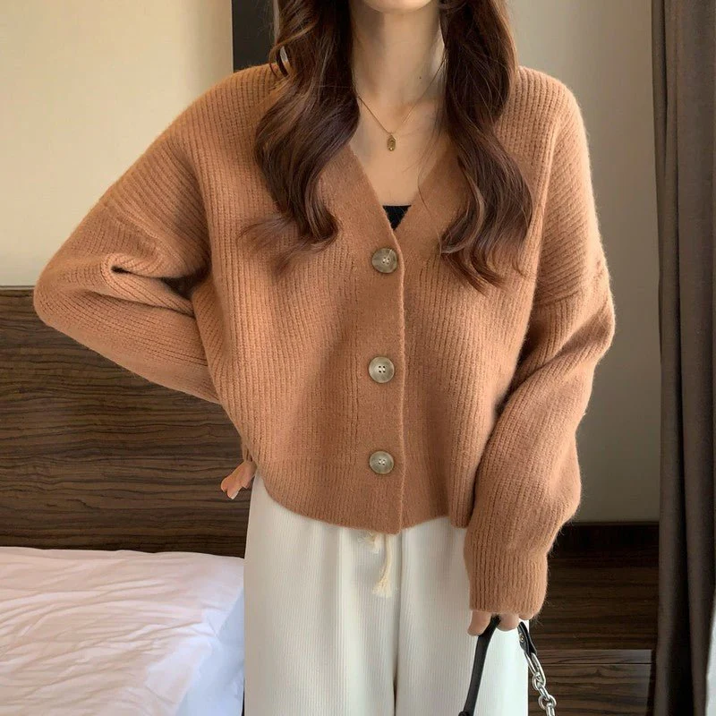 The Minimalist Cashmere | Solid Color V-Neck Multi-Buckle Knit Cardigan - Image 4