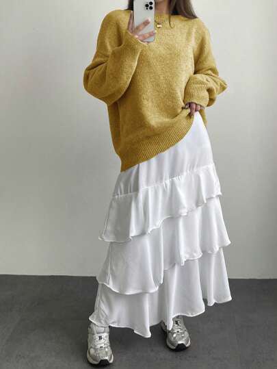 The Minimalist Cozy | Women's Loose Fit Crew Neck Pullover Sweater - Image 9