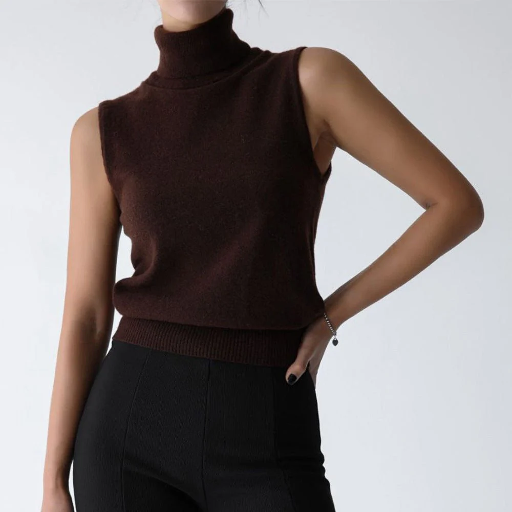 The Minimalist Ease | Solid Color Sleeveless Slim Fit Viscose Tank Top - Image 8