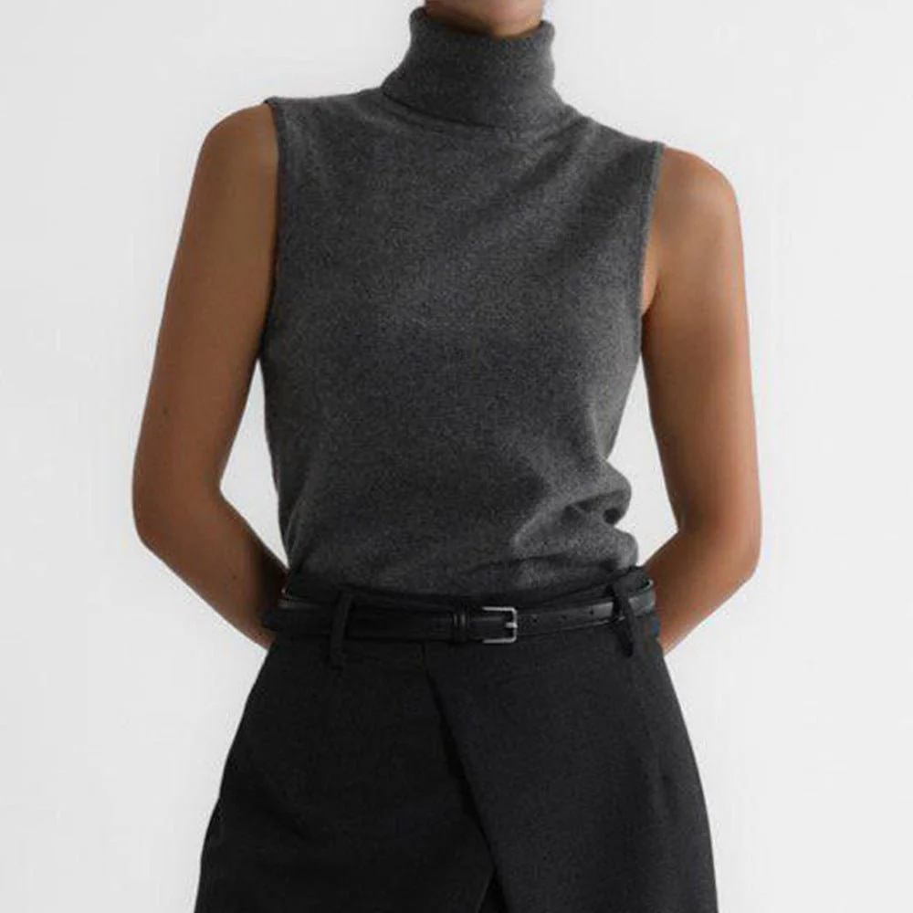 The Minimalist Ease | Solid Color Sleeveless Slim Fit Viscose Tank Top - Image 9