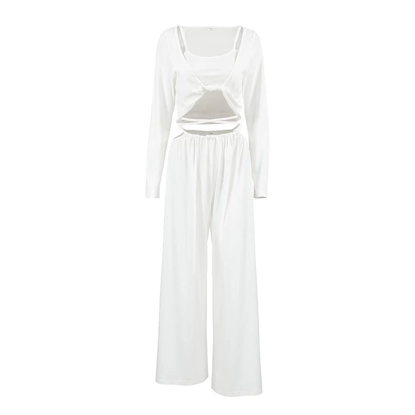 The Modal Comfort | Solid Color Long-Sleeve Three-Piece Pajama Set - Image 5