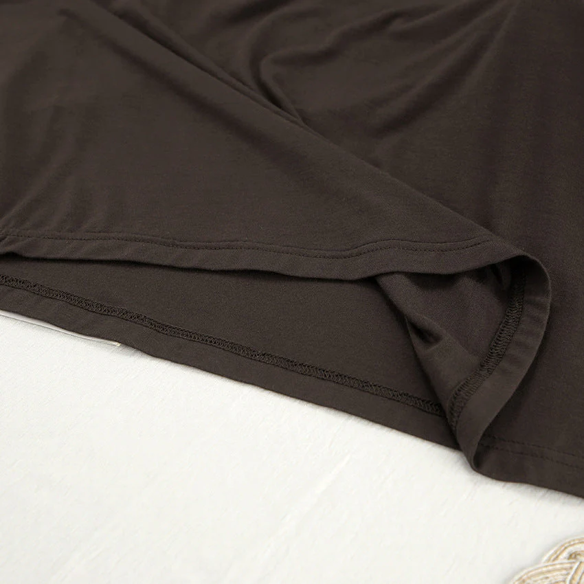 The Modal Comfort | Solid Color Round-Neck Long-Sleeve Top & Pants Pajama Set - Image 10
