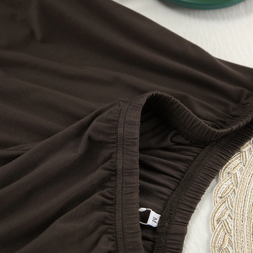 The Modal Comfort | Solid Color Round-Neck Long-Sleeve Top & Pants Pajama Set - Image 11