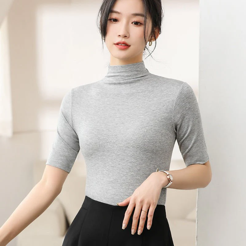 The Modal Whisper | Solid Color Half-Turtleneck Modal Pullover - Image 9