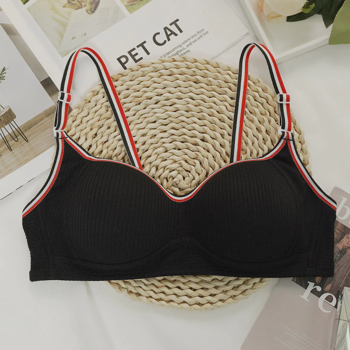 The Modal Whisper | Women's Wireless Seamless Lace Push-Up Bra - Image 8
