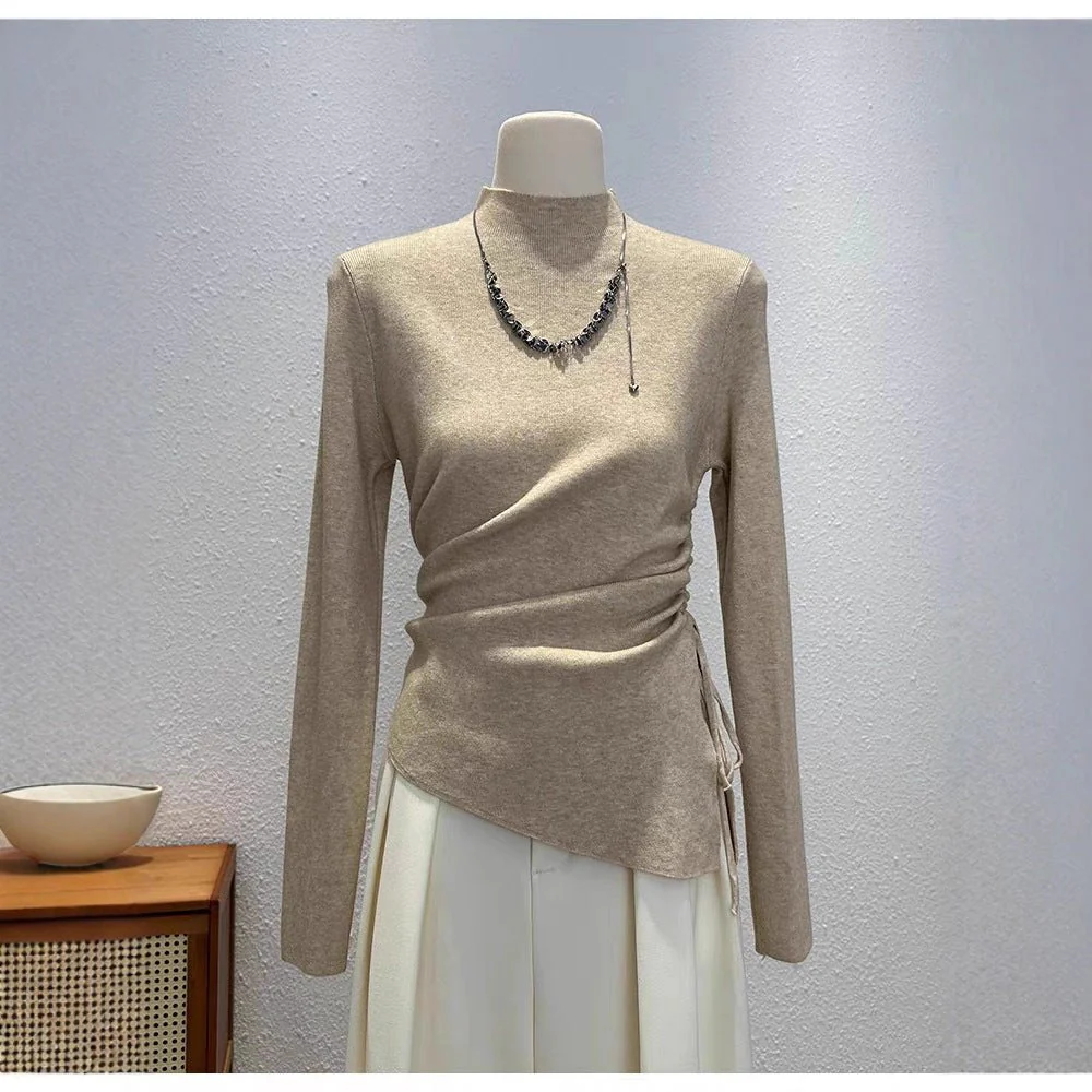 The Modern Twist | Women's Slim-Fit Semi-Turtleneck Pullover Sweater - Image 3