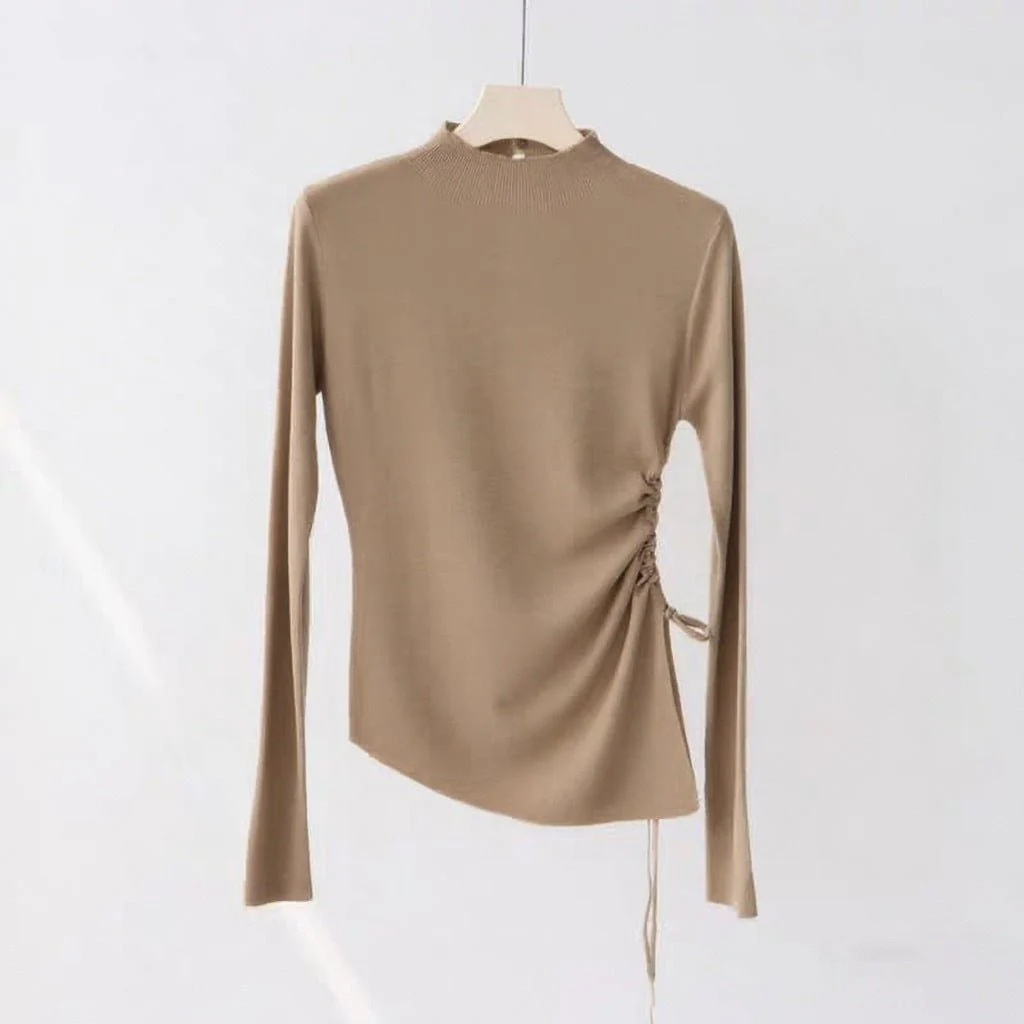The Modern Twist | Women's Slim-Fit Semi-Turtleneck Pullover Sweater - Image 9