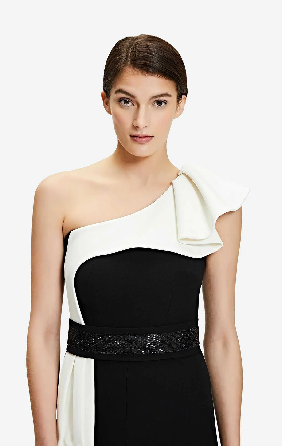 The Monochrome Muse | Black & White Contrast Sleeveless Slim-Fit Jumpsuit - Image 11