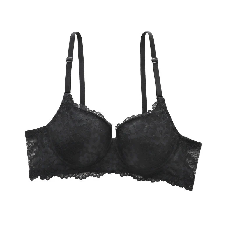 The Noir Elegance | Women's Lace Underwire Push-Up Bra - Image 5