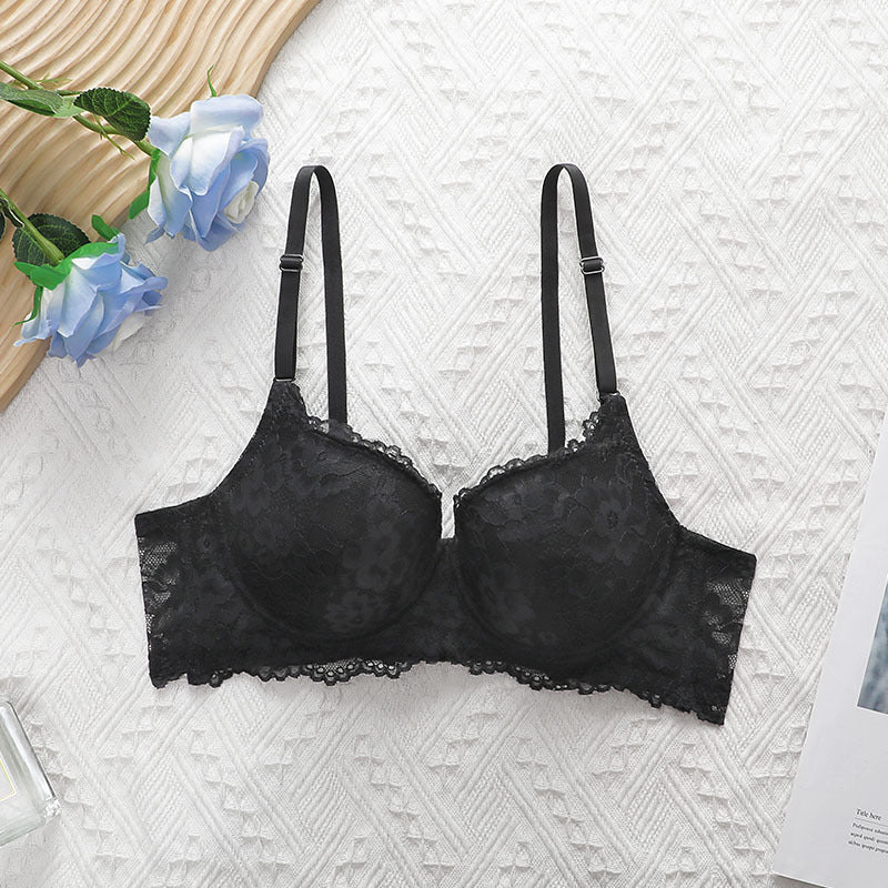 The Noir Elegance | Women's Lace Underwire Push-Up Bra - Image 6