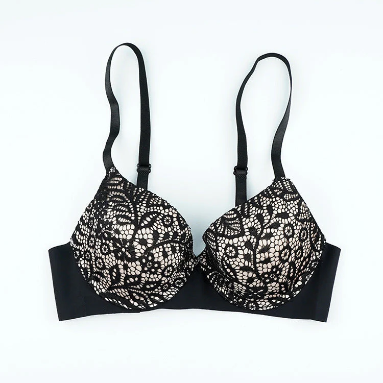 The Noir French Lace | Women's Lace Underwire Push-Up Bra - Image 6