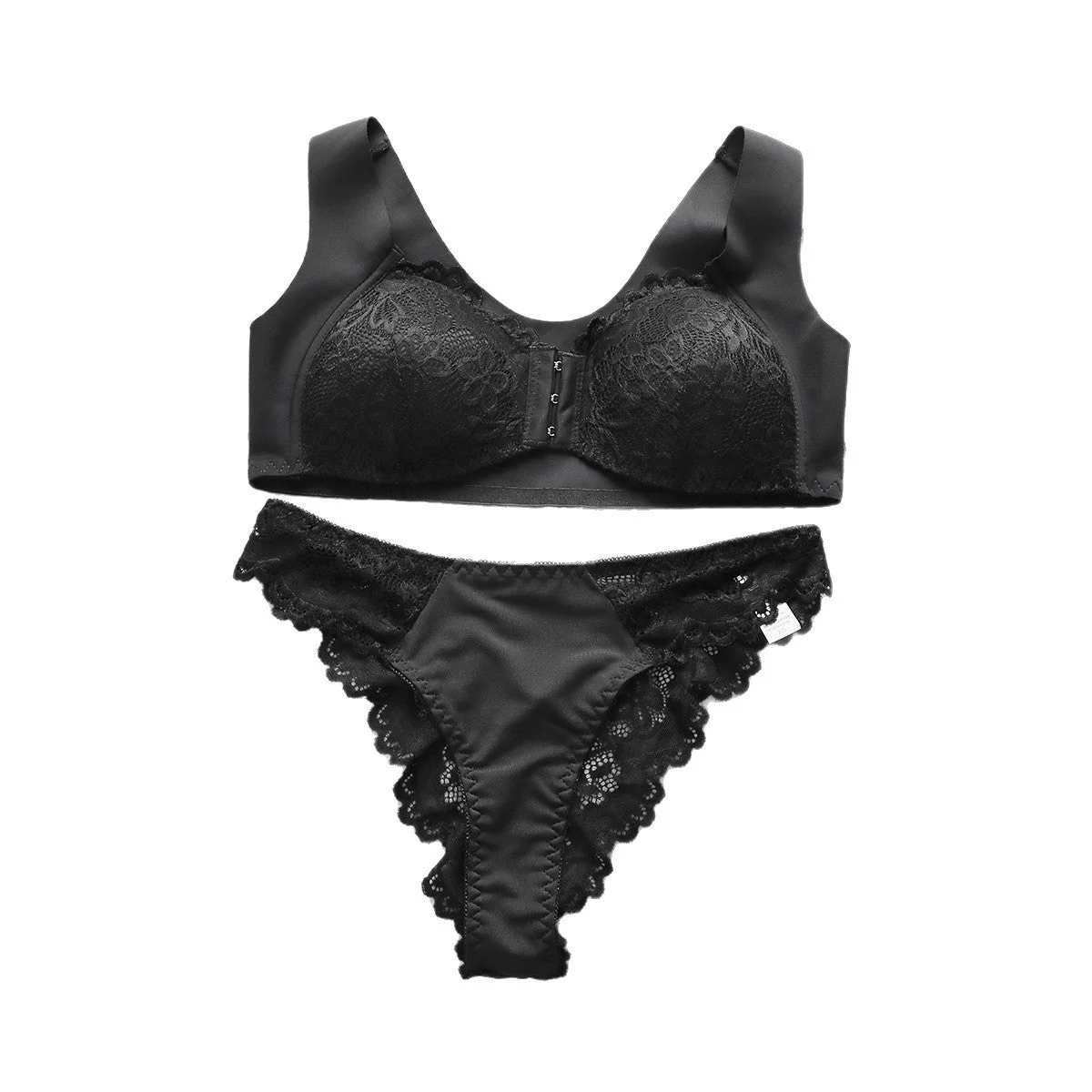 The Noir Lift | Women's Lace Front-Closure Push-Up Bra - Image 6