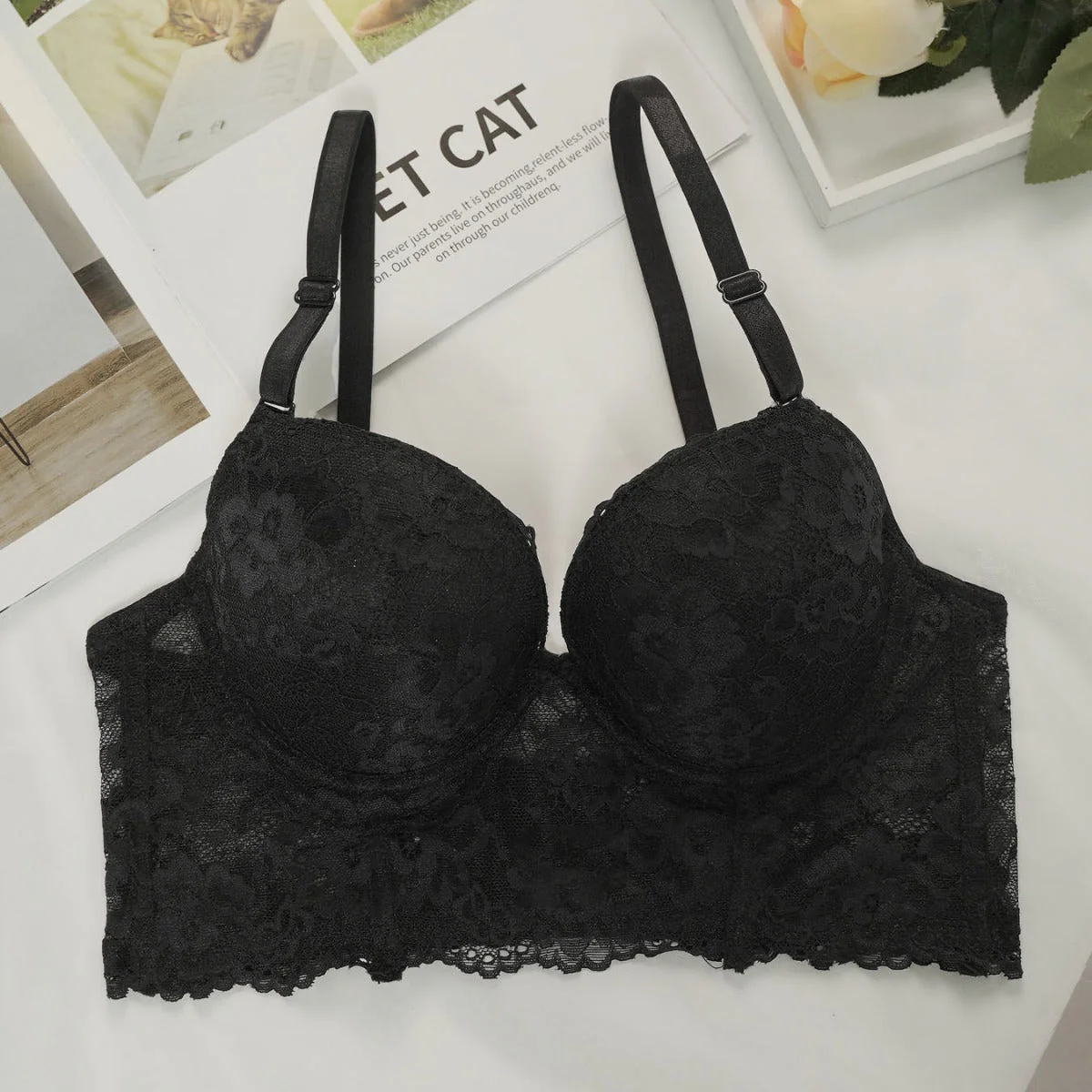 The Noir Lift | Women's Lace Underwire Push-Up Bra