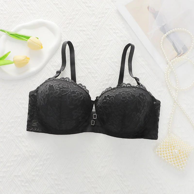 The Noir Lift | Women's Lace Underwire Push-Up Bra for Smaller Busts - Image 3