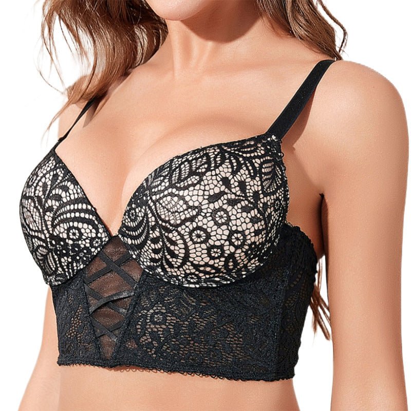 The Noir Temptation | Women's Lace Wireless Push-Up Bra - Image 5