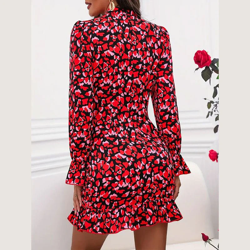 The Painted Grace | Floral Printed Pleated Long-Sleeve Midi Dress - Image 10