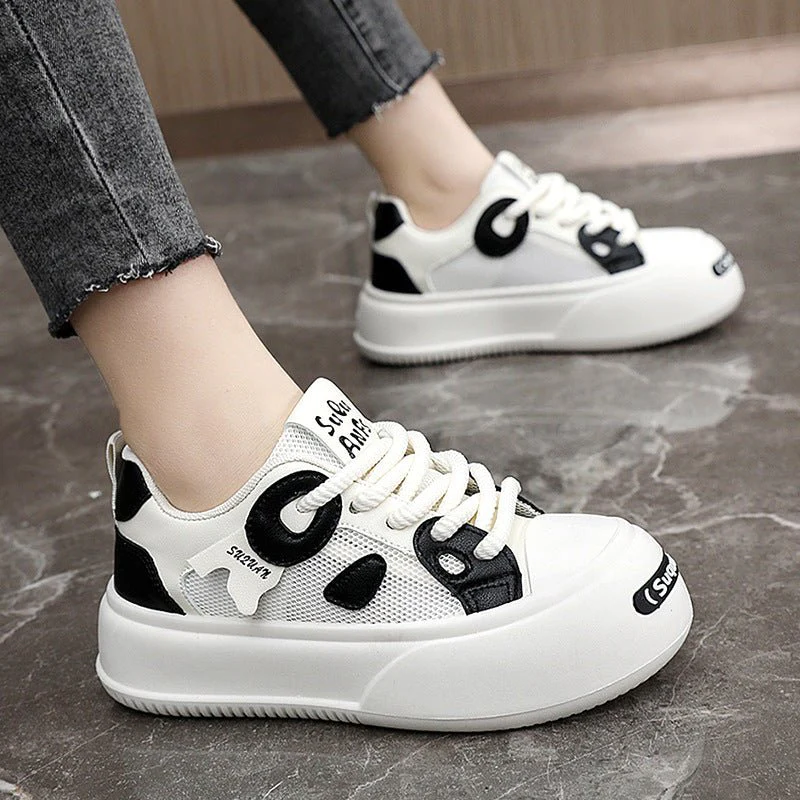 The Playful Accent | Women's Wear-Resistant Color-Matching Platform Sneakers FD - Image 3