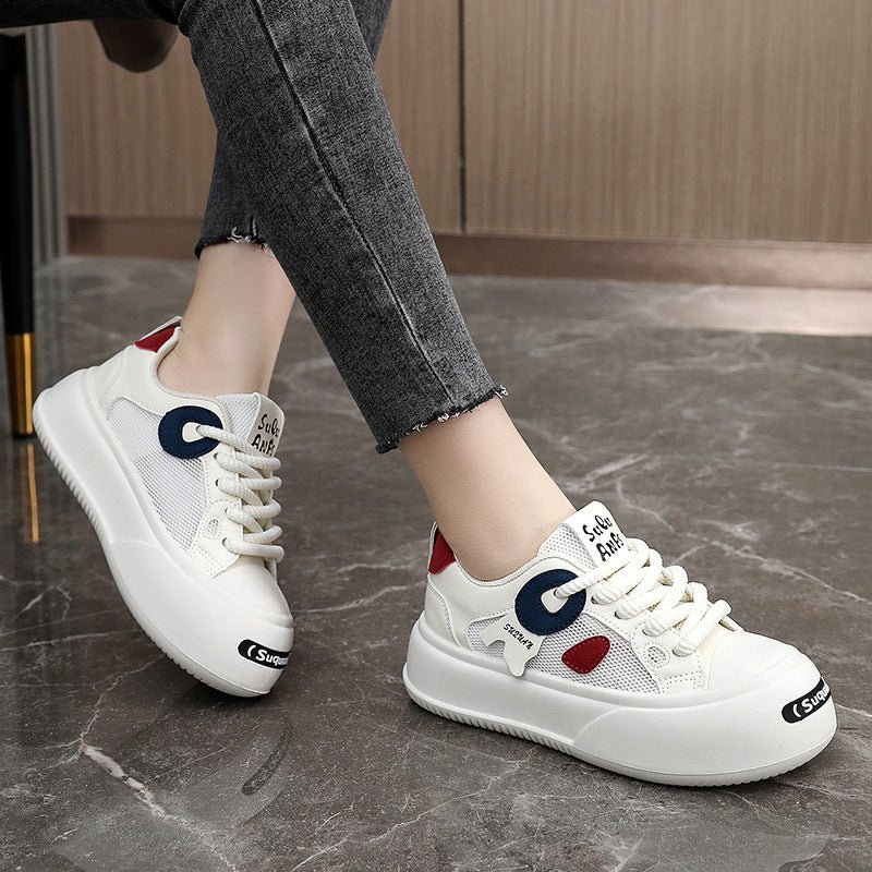 The Playful Accent | Women's Wear-Resistant Color-Matching Platform Sneakers FD - Image 4