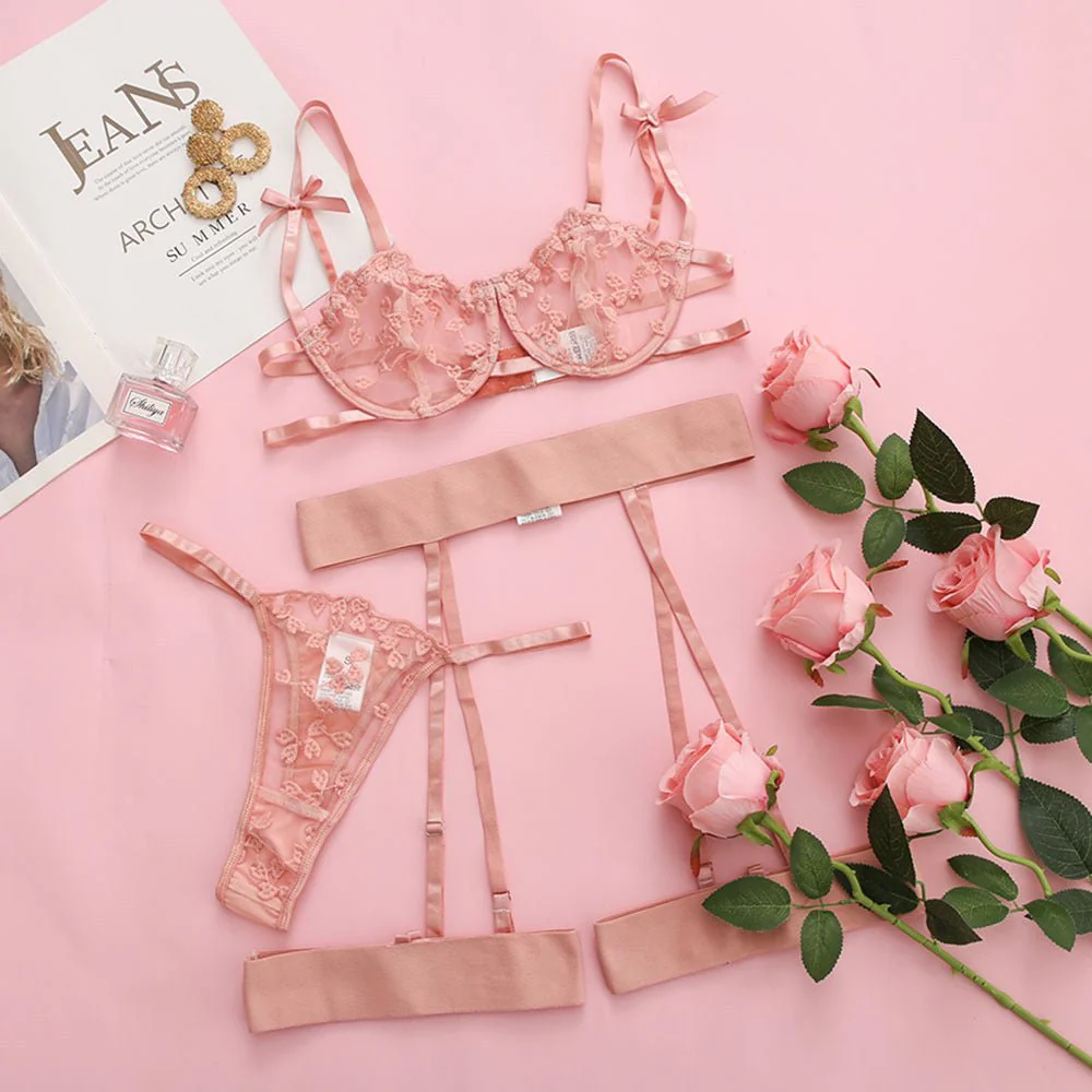 The Playful Temptress | Lace Three-Point Sling Multi-Piece Lingerie Set - Image 5