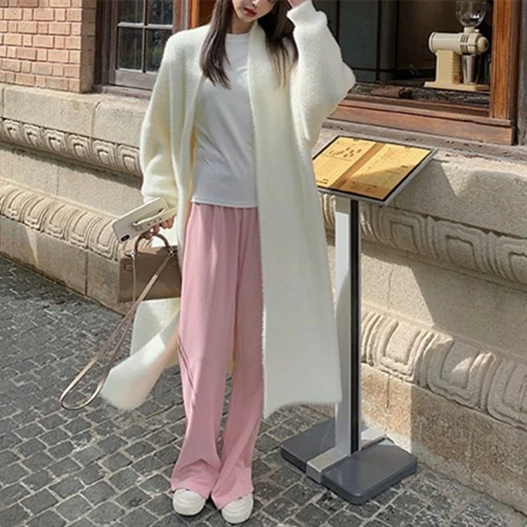 The Plush Whisper | Women's Long Imitation Mink Fleece Cardigan