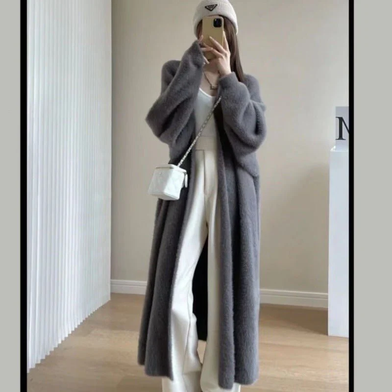 The Plush Whisper | Women's Long Imitation Mink Fleece Cardigan - Image 3