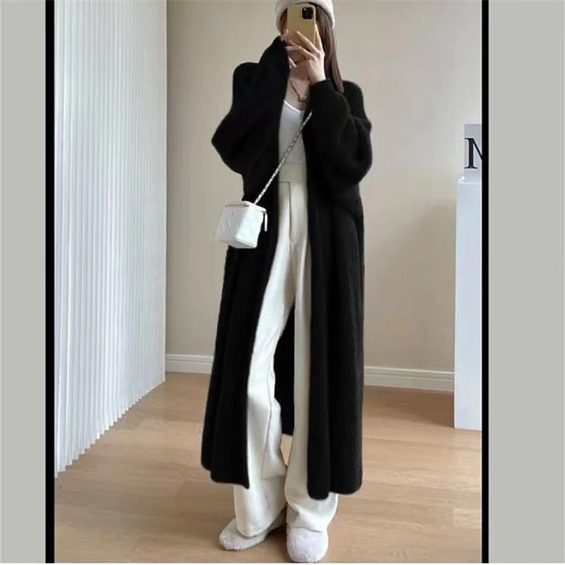 The Plush Whisper | Women's Long Imitation Mink Fleece Cardigan - Image 4