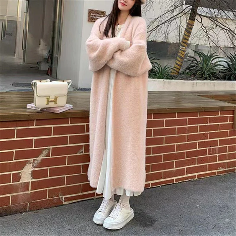 The Plush Whisper | Women's Long Imitation Mink Fleece Cardigan - Image 6