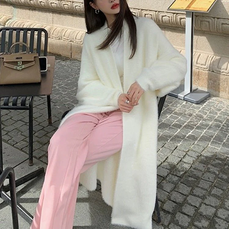 The Plush Whisper | Women's Long Imitation Mink Fleece Cardigan - Image 7