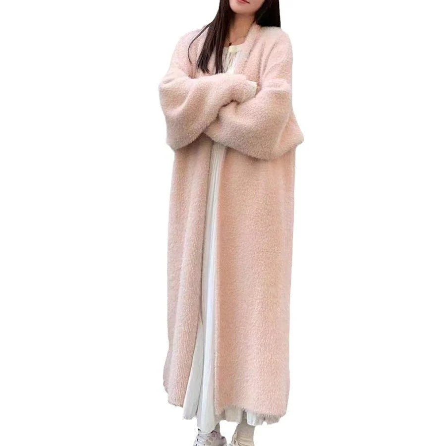 The Plush Whisper | Women's Long Imitation Mink Fleece Cardigan - Image 9
