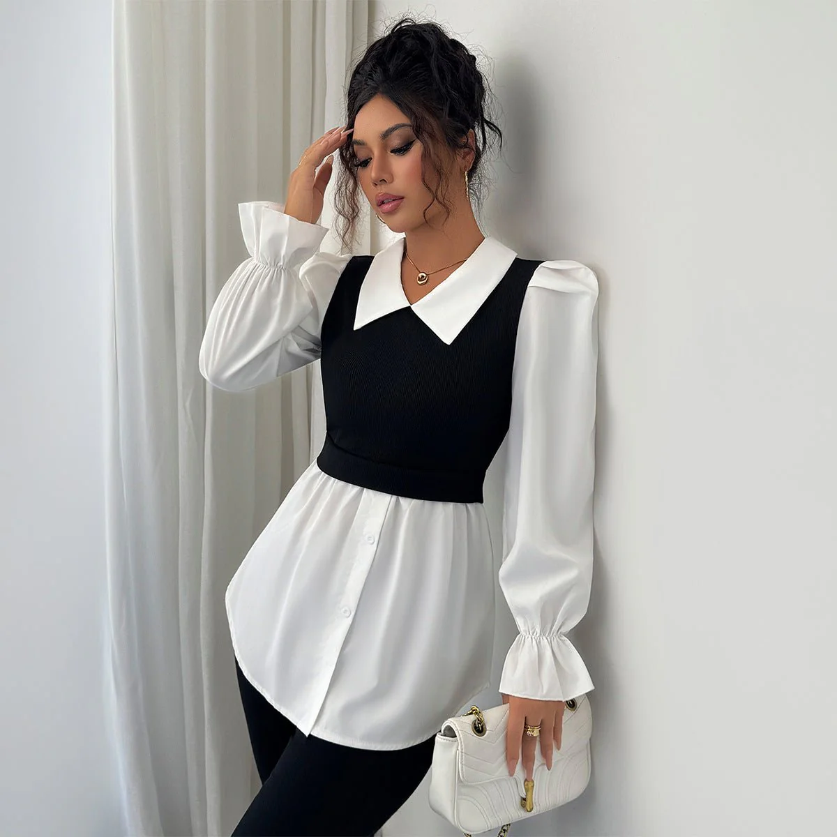 The Polished Layer | Solid Color Knitted Polo Shirt Cardigan - Image 4