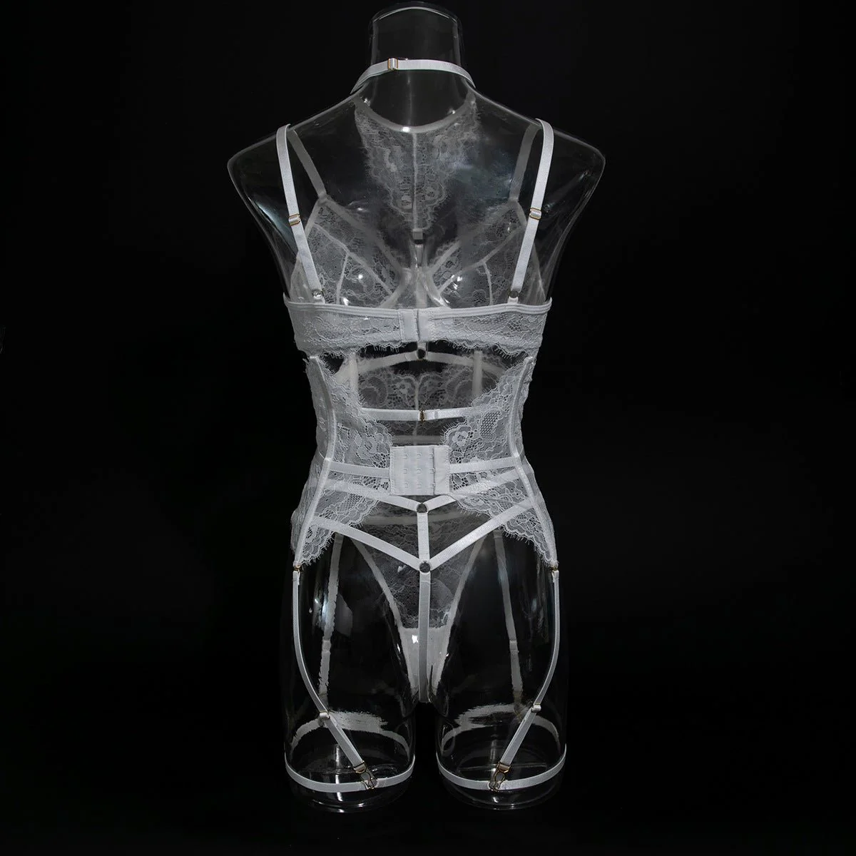 The Radiant Siren | Lace Eyelash Fishbone Three-Piece Set with Choker - Image 30