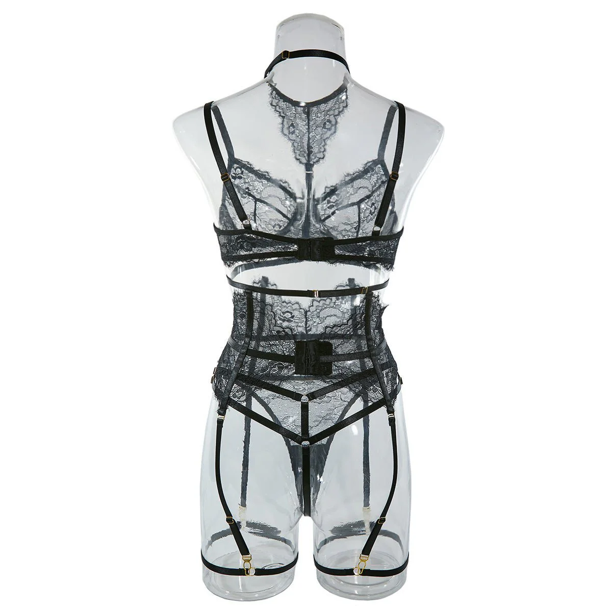 The Radiant Siren | Lace Eyelash Fishbone Three-Piece Set with Choker - Image 49