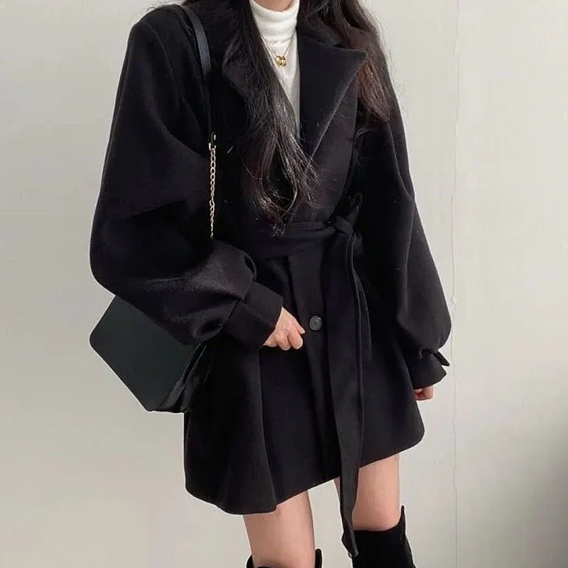 The Refined Bow | Women's Slim-Fit Lapel Wool Jacket