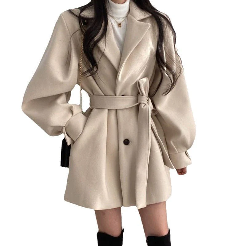 The Refined Bow | Women's Slim-Fit Lapel Wool Jacket FD - Image 5
